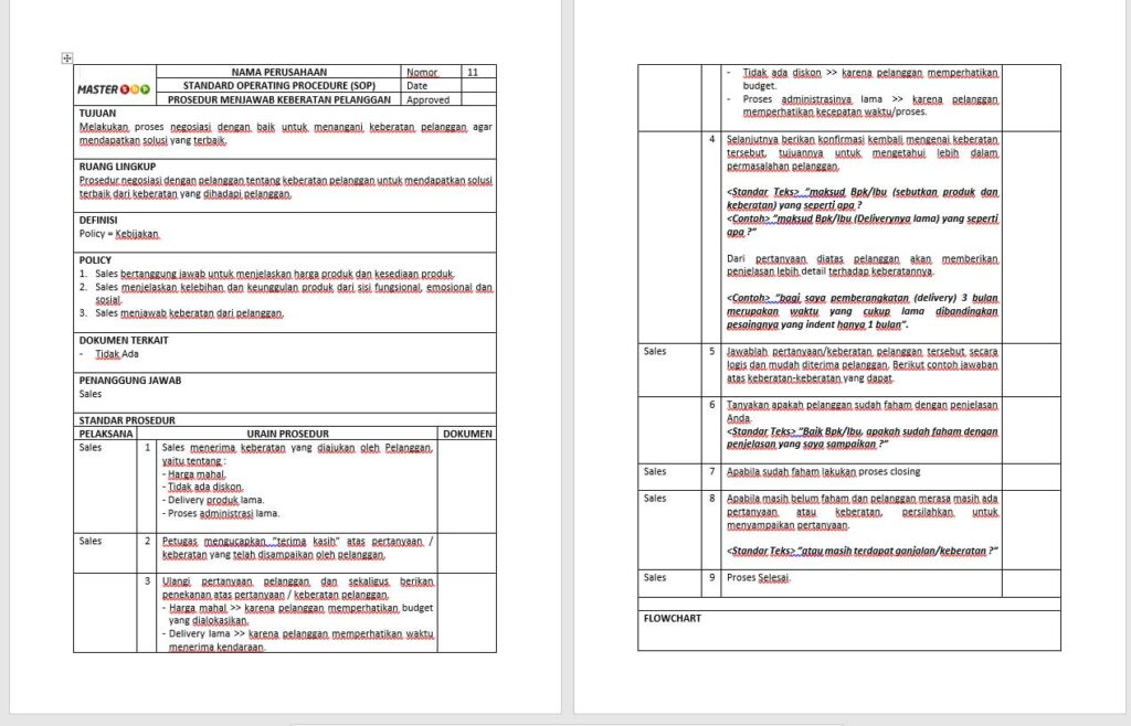 Contoh screenshot 2 - SOP MARKETING - PEMASARAN